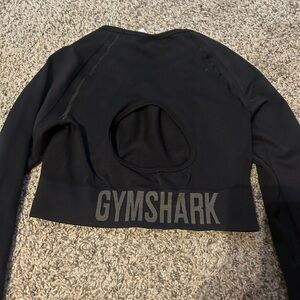 Gymshark Black Open-Back Crop Top